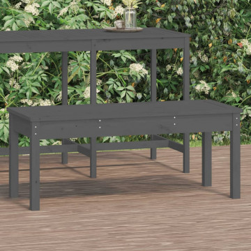 Bancă de grădină, gri, 109x44x45 cm, lemn masiv de pin - Img 1