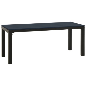 Bancă de grădină, negru, 110 cm, oțel și WPC - Img 2