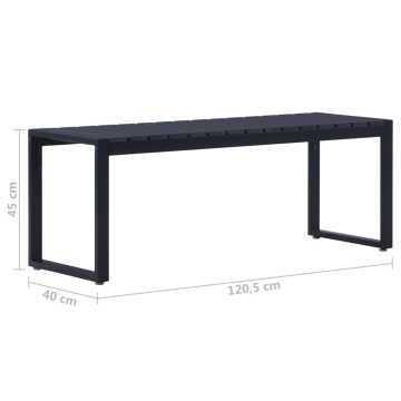 Bancă de grădină, negru, 120,5 cm, placă PS - Img 5