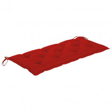 Bancă de grădină pliabilă cu pernă, 118 cm, bambus - Img 8