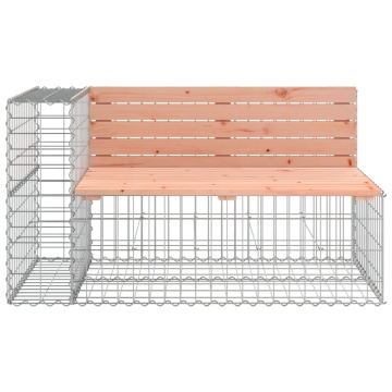 Bancă de grădină tip gabion,347x71x65,5 cm, lemn masiv Douglas - Img 4