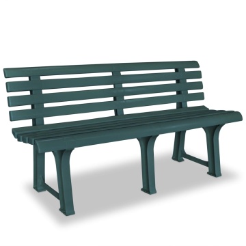 Bancă de grădină, verde, 145,5 cm, plastic - Img 1