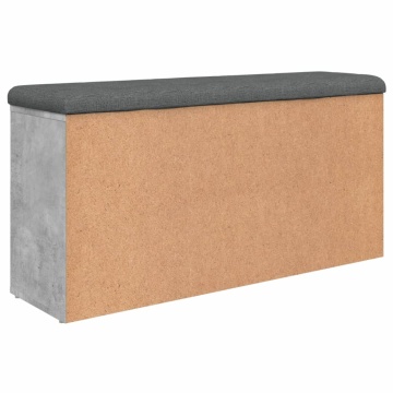Bancă de pantofi, gri beton, 102x32x50 cm, lemn prelucrat - Img 6