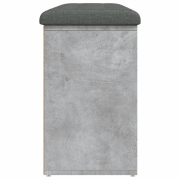 Bancă de pantofi, gri beton, 102x32x50 cm, lemn prelucrat - Img 5