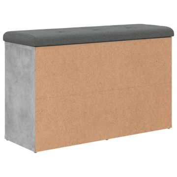 Bancă de pantofi, gri beton, 82x32x50 cm, lemn prelucrat - Img 6