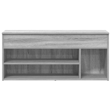 Bancă de pantofi, gri sonoma, 102x30,5x45 cm, lemn prelucrat - Img 4