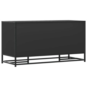 Bancă de pantofi neagră 100x40x53,5 cm lemn și metal prelucrat - Img 7