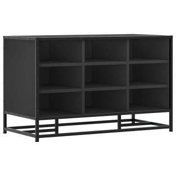 Bancă de pantofi neagră 84x40x53,5 cm lemn și metal prelucrat - Img 2