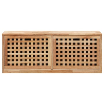 Bancă depozitare pantofi, 94x20x38 cm, lemn masiv de nuc - Img 3