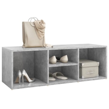Bancă depozitare pentru pantofi, gri beton, 105x35x35 cm, PAL - Img 3