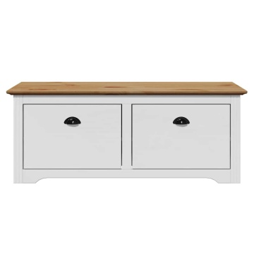 Bancă pentru hol „BODO” albă și maro 114x40x45 cm - Img 4