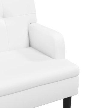 Banchetă cu spătar, alb, 112x65,5x75 cm piele ecologică - Img 5