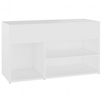 Banchetă pantofar, alb, 80x30x45 cm, PAL - Img 2