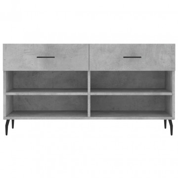 Bancheta pantofar, gri beton, 102x35x55 cm, lemn prelucrat - Img 5
