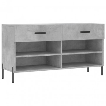 Bancheta pantofar, gri beton, 102x35x55 cm, lemn prelucrat - Img 2