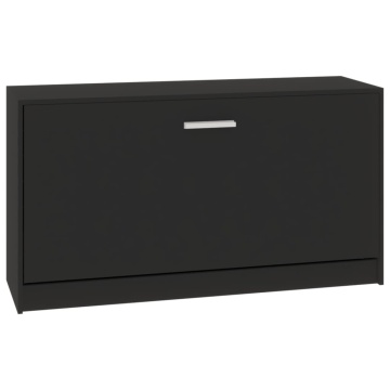 Bancheta pantofar, negru, 80x24x45 cm, lemn prelucrat - Img 2