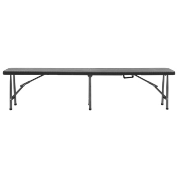 Bănci de grădină pliabile, 2 buc., negru, 180 cm, HDPE - Img 3