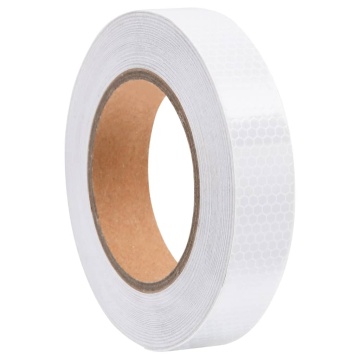 Banda reflectorizantă, alb, 2,5 cm x 20 m, PVC - Img 1