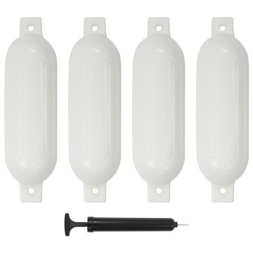 Bară de protecție barcă, 4 buc., alb, 51x14 cm, PVC - Img 1