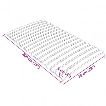 Bază de pat cu șipci, 17 șipci, 70x200 cm - Img 5