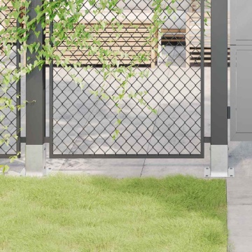 Baze stâlp pătrate 4 buc Argintiu 81x81 mm Oțel galvanizat - Img 1