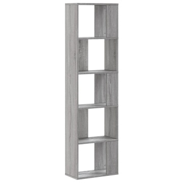 Bibliotecă 5 niveluri gri sonoma 45x23,5x162,5cm lemn prelucrat - Img 8