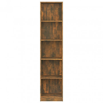 Bibliotecă 5 niveluri stejar fumuriu 40x24x175 cm lemn compozit - Img 3