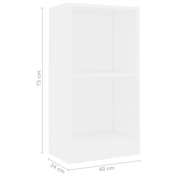 Bibliotecă, alb, 40x24x75 cm, lemn prelucrat - Img 5