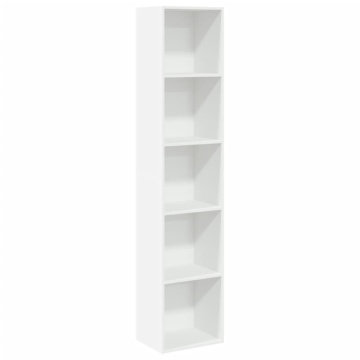 Bibliotecă, alb, 40x30x189 cm, lemn prelucrat - Img 2