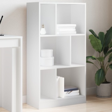 Bibliotecă, alb, 57x28,5x107,5 cm, lemn prelucrat - Img 1