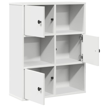 Bibliotecă, alb, 60x24x76,5 cm, lemn prelucrat - Img 4