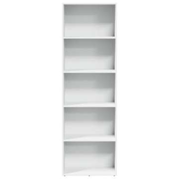 Bibliotecă, alb, 60x30x189 cm, lemn prelucrat - Img 4