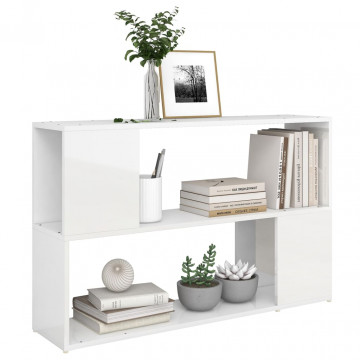 Bibliotecă, alb extralucios, 100x24x63 cm, PAL - Img 8