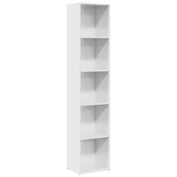 Bibliotecă, alb extralucios, 40x30x189 cm, lemn prelucrat - Img 2