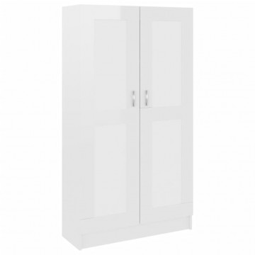 Bibliotecă, alb extralucios, 82,5 x 30,5 x 150 cm, PAL - Img 2