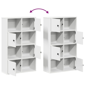 Bibliotecă albă 60x24x101,5 cm din lemn prelucrat - Img 7
