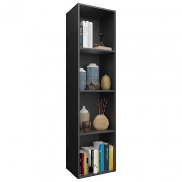 Bibliotecă/Comodă TV, negru, 36 x 30 x 143 cm, PAL - Img 3