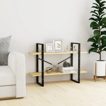 Bibliotecă cu 2 rafturi, 100x30x70 cm, lemn masiv de pin - Img 1