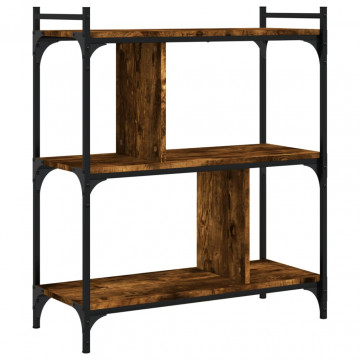 Bibliotecă cu 3 niveluri, stejar fumuriu, 76x32x88 cm, lemn - Img 5