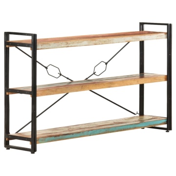 Bibliotecă cu 3 rafturi, 140x30x80 cm, lemn masiv reciclat - Img 6
