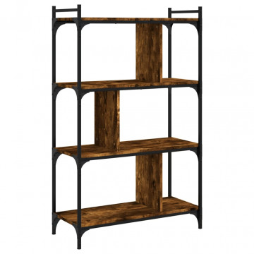 Bibliotecă cu 4 niveluri, stejar fumuriu, 76x32x123 cm, lemn - Img 5