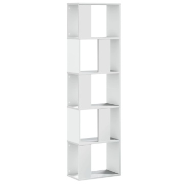 Bibliotecă cu 5 niveluri, alb 45x23,5x162,5 cm lemn prelucrat - Img 2
