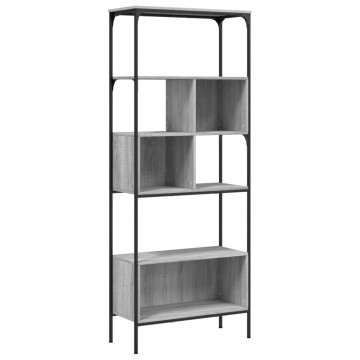 Bibliotecă cu 5 niveluri gri sonoma 76x33x188,5cm lemn compozit - Img 2