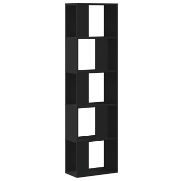 Bibliotecă cu 5 niveluri negru 45x23,5x162,5 cm lemn prelucrat - Img 2