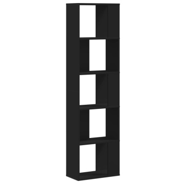 Bibliotecă cu 5 niveluri negru 45x23,5x162,5 cm lemn prelucrat - Img 8