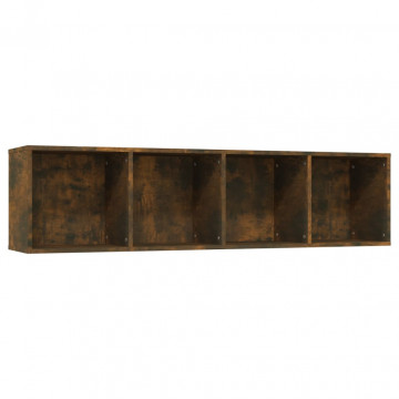 Bibliotecă/dulap TV stejar fumuriu 143x30x36 cm lemn prelucrat - Img 2