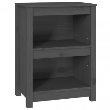 Bibliotecă, gri, 50x35x68 cm, lemn masiv de pin - Img 2