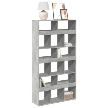 Bibliotecă, gri beton, 100x33x187,5 cm, lemn prelucrat - Img 1