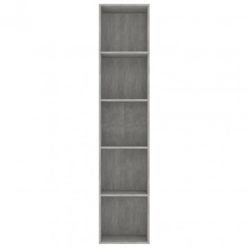 Bibliotecă, gri beton, 40x30x189 cm, PAL - Img 4