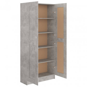 Bibliotecă, gri beton, 82,5 x 30,5 x 185,5 cm, PAL - Img 8